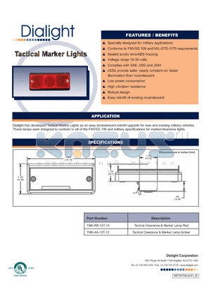 TMK-AA-13T-13 datasheet - Tactical Marker Lights