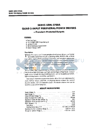 UDN5733A datasheet - QUAD 2-INPUT PERIPHERAL/POWER DRIVERS