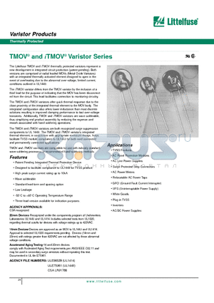 TMOV14R115M datasheet - Varistor Products - Thermally Protected