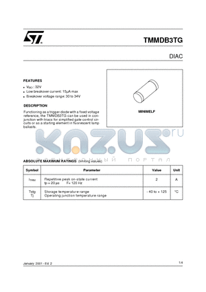 TMMDB3TG datasheet - DIAC