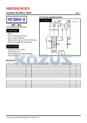 SF20SC4 datasheet - Schottky Rectifiers (SBD) (40V 20A)