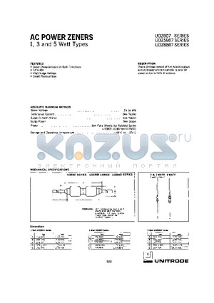 UDZ8807 datasheet - AC POWER ZENERS 1,3 AND 5 WATT TYPES