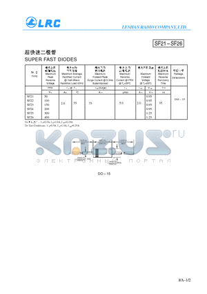 SF22 datasheet - SUPER FAST DIODES