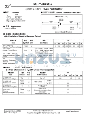SF22 datasheet - Super Fast Rectifier