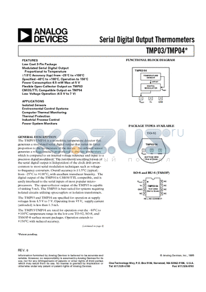 TMP04FRU datasheet - Serial Digital Output Thermometers