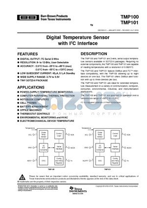 TMP100NA/3K datasheet - Digital Temperature Sensor with I2C Interface