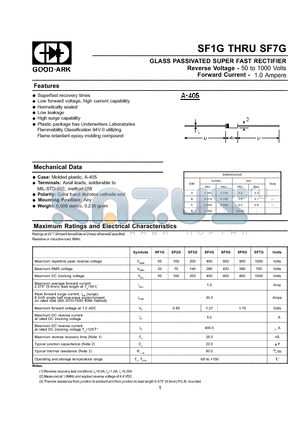 SF2G datasheet - GLASS PASSIVATED SUPER FAST RECTIFIER