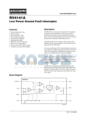 RV4141A_05 datasheet - Low Power Ground Fault Interrupter