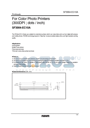 SF3004-EC10A datasheet - For Color Photo Printers (300DPI ; dots / inch)