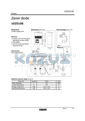 UDZS3.9B datasheet - Zener diode