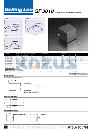 SF3010A-6 datasheet - COMPACT SIZE PCB MOUNTED FILTER