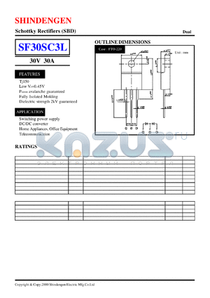 SF30SC3L datasheet - Schottky Rectifiers (SBD) (30V 30A)