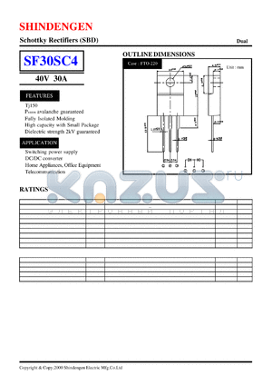 SF30SC4 datasheet - Schottky Rectifiers (SBD) (40V 30A)