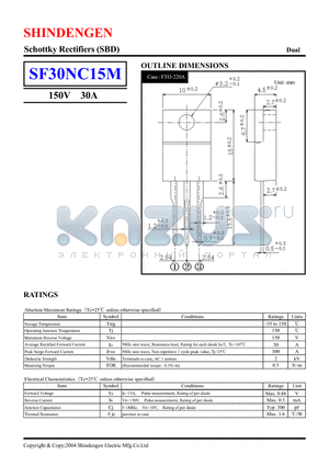 SF30NC15M datasheet - Schottky Rectifiers (SBD)