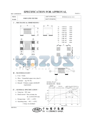 SF3216221YL datasheet - SMD LINE FILTER