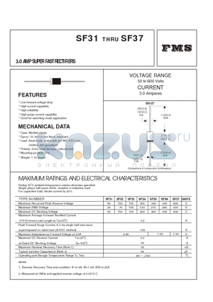 SF34 datasheet - 3.0 AMP SUPER FAST RECTIFIERS