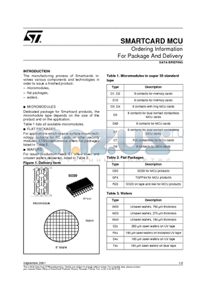 ST19SF08CD45XXXZ datasheet - Ordering Information For Package And Delivery