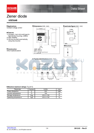 UDZSTE-1720B datasheet - Compact, 2-pin mini-mold type for high-density mounting. (UMD2)