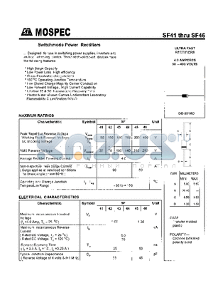 SF41 datasheet - POWER RECTIFIERS(4.0A,50-400V)