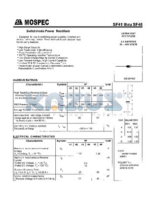 SF43 datasheet - POWER RECTIFIERS(4.0A,50-400V)