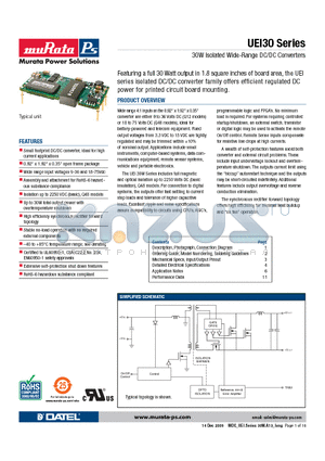 UEI30-120-Q48N-C datasheet - 30W Isolated Wide-Range DC/DC Converters