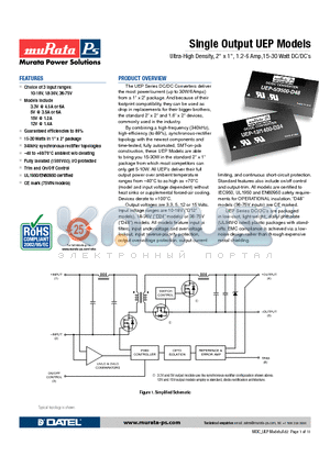 UEP-3.3-4500-D12 datasheet - Single Output UEP Models