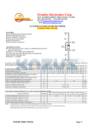 SF50-015 datasheet - 5A SUPER FAST RECOVERY RECTIFIER
