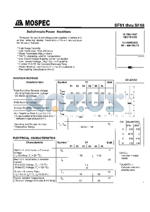 SF51 datasheet - POWER RECTIFIERS(5.0A, 50-400V)