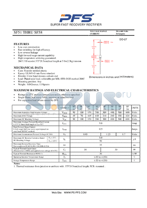 SF51 datasheet - SUPER FAST RECOVERY RECTIFIER