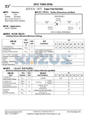 SF51 datasheet - Super Fast Rectifier