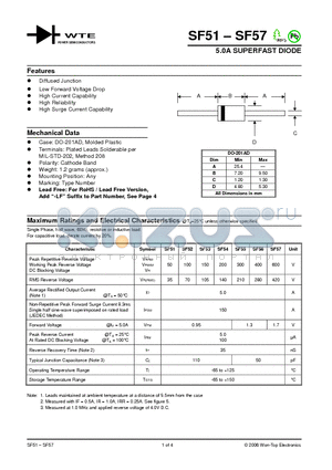 SF52-TB datasheet - 5.0A SUPERFAST DIODE