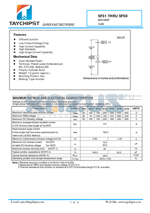 SF52 datasheet - SUPER FAST RECTIFIERS