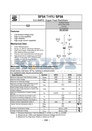 SF54 datasheet - 5.0 AMPS. Super Fast Rectifiers