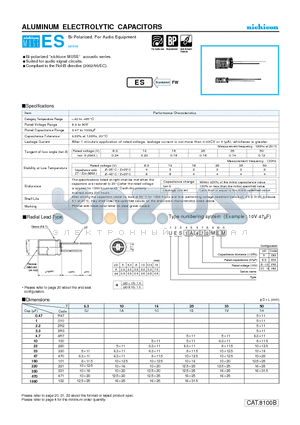 UES0J470MEM datasheet - ALUMINUM ELECTROLYTIC CAPACITORS