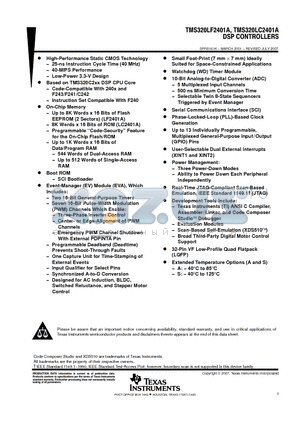 TMP320LC2401AVFS datasheet - DSP CONTROLLERS