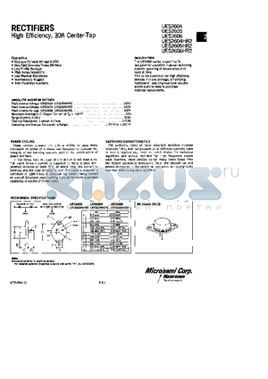 UES2604HR2 datasheet - RECTIFIERS