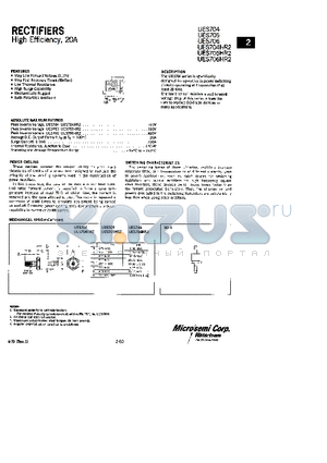 UES705 datasheet - RECTIFIERS