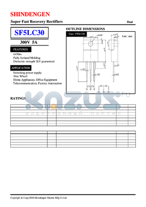 SF5LC30 datasheet - Super Fast Recovery Rectifiers(300V 5A)