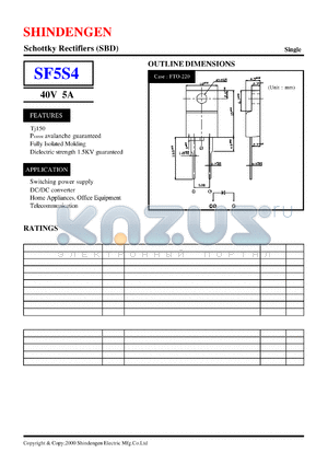 SF5S4 datasheet - Schottky Rectifiers (SBD) (40V 5A)