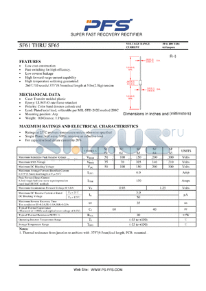 SF61 datasheet - SUPER FAST RECOVERY RECTIFIER