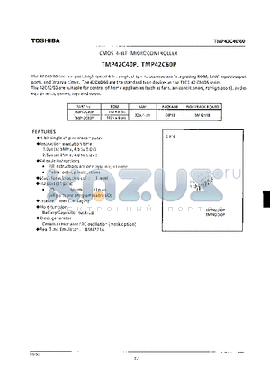 TMP42C40 datasheet - CMOS 4-BIT MICROCONTROLLER