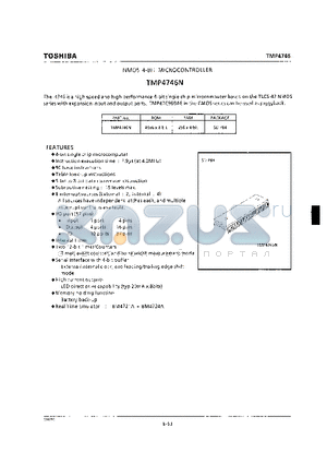 TMP4746N datasheet - NMOS 4-BIT MICROCONTROLLER