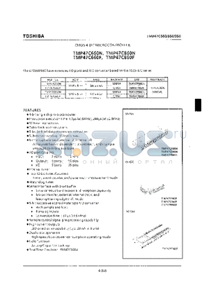 TMP47C060E datasheet - CMOS 4-BIT MICROCONTROLLER