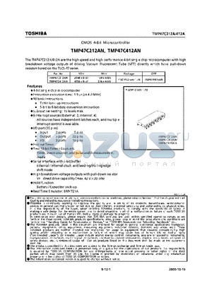 TMP47C212AN datasheet - cmos 4-bit microcontroller