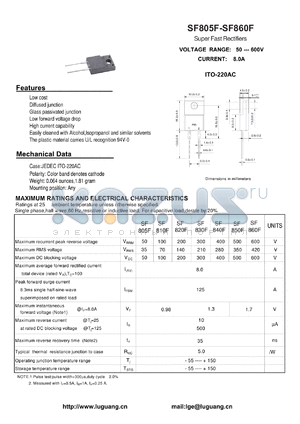 SF810F datasheet - Super Fast Rectifiers