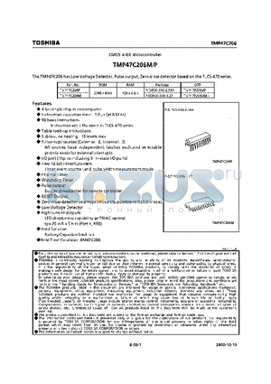 TMP47C206P datasheet - CMOS 4-BIT MICROCONTROLLER