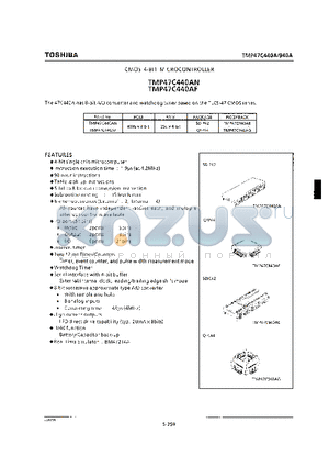 TMP47C440 datasheet - CMOS 4-bit Microcontroller