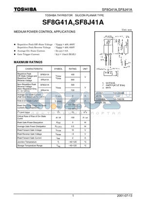 SF8J41A datasheet - MEDIUM POWER CONTROL APPLICATIONS