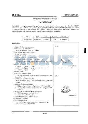 TMP47C456 datasheet - CMOS 4 BIT MICROCONTROLLER