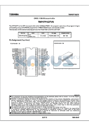 TMP47P1637V datasheet - CMOS 4-BIT MICROOCONTROLLER